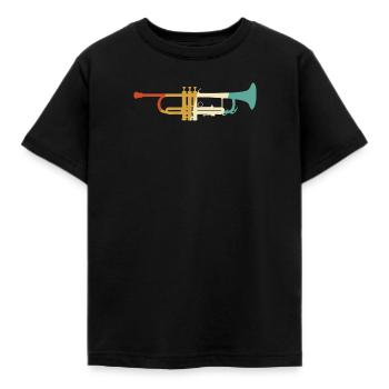 Trumpet Orchestra Musician Trumpeter Brass Music - Kids' T-Shirt - black - Front - AI Model Kid Female (0cm)