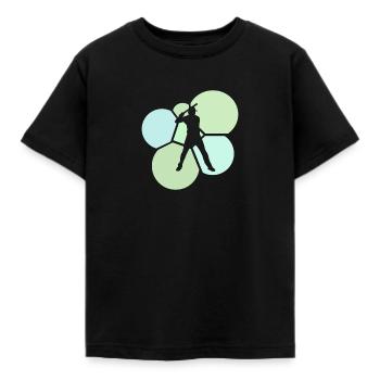 Baseball Batting Fielding Baseball Player - Kids' T-Shirt - black - Front - AI Model Kid Female (0cm)