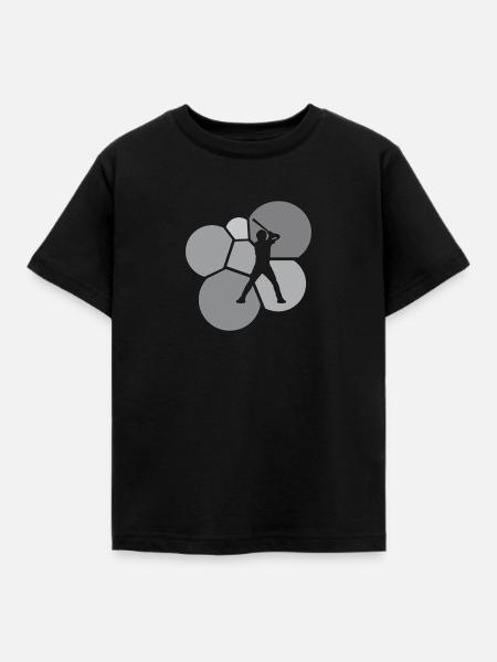 Baseball Batting Shortstop - Kinder T-Shirt - Schwarz