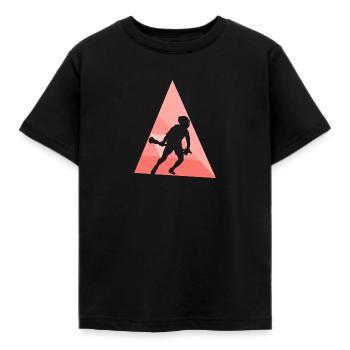 Lacrosse Crosse Intercrosse Stock - Kinder T-Shirt - Schwarz - Vorne - AI Model Kid Female (0cm)