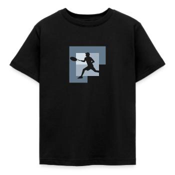 Tennis Tennisspieler Racket Tennisspieler - Kinder T-Shirt - Schwarz - Vorne - AI Model Kid Female (0cm)