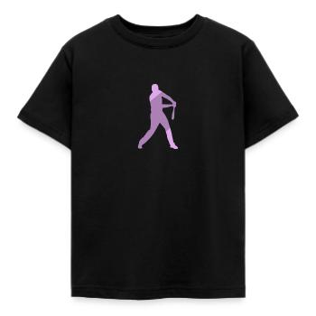 Baseball Batting Baseball Bats Batting - Kids' T-Shirt - black - Front - AI Model Kid Female (0cm)