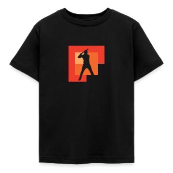 Baseball Baseballschläger Baseballer Bat - Kids' T-Shirt - black - Front - AI Model Kid Female (0cm)
