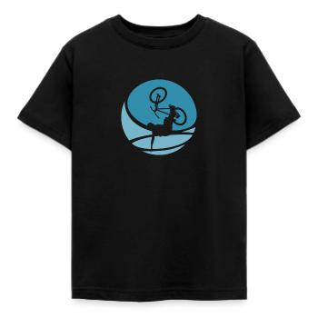 Mountainbiking Trail Downhill - Kinder T-Shirt - Schwarz - Vorne - AI Model Kid Female (0cm)