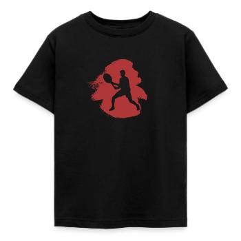 Tennisspieler Tennisschläger Tennisplatz - Kinder T-Shirt - Schwarz - Vorne - AI Model Kid Female (0cm)