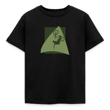 Mountain biking Mountain biking - Kids' T-Shirt - black - Front - AI Model Kid Female (0cm)