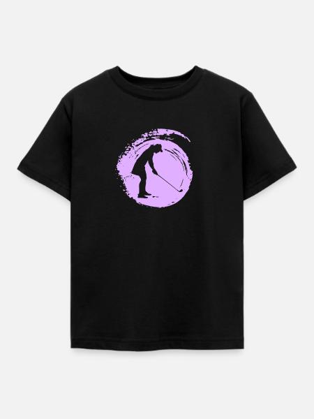 Golfspieler Driver - Kinder T-Shirt - Schwarz