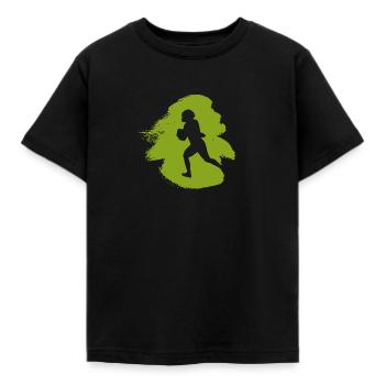 American Football Rugby Quarterback - Kinder T-Shirt - Schwarz - Vorne - AI Model Kid Female (0cm)