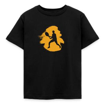 Tennisspieler Tennisschläger Aufschlag - Kinder T-Shirt - Schwarz - Vorne - AI Model Kid Female (0cm)