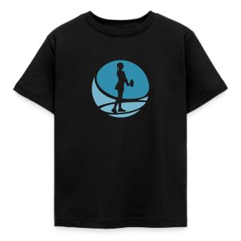 Tennisspieler Aufschlag Tennisplatz - Kinder T-Shirt - Schwarz - Vorne - AI Model Kid Female (0cm)