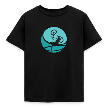 Mountainbiking Trail MTB - Kinder T-Shirt - Schwarz - Vorne - AI Model Kid Female (0cm)