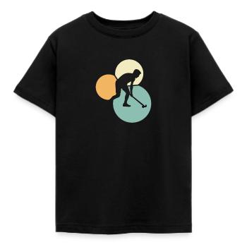 Fieldhockey Stick - Kinder T-Shirt - Schwarz - Vorne - AI Model Kid Female (0cm)