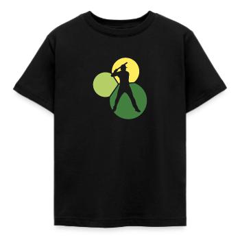 Batting Baseball - Kids' T-Shirt - black - Front - AI Model Kid Female (0cm)
