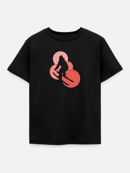 Schi Ski - Kinder T-Shirt - Schwarz