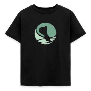 Puck Hockey Eishockeyspieler - Kinder T-Shirt - Schwarz - Vorne - AI Model Kid Female (0cm)