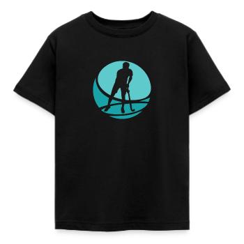 Hockey Field Hockey Hockey - Kids' T-Shirt - black - Front - AI Model Kid Female (0cm)