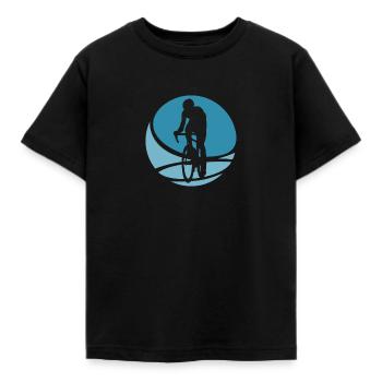 Cyclist Cyclist Bicycle - Kids' T-Shirt - black - Front - AI Model Kid Female (0cm)