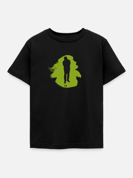 Golf Golfspieler Golfball - Kinder T-Shirt - Schwarz