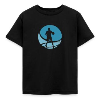 Basketballspieler Basketball Dribbling - Kinder T-Shirt - Schwarz - Vorne - AI Model Kid Female (0cm)