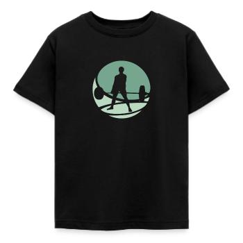 Bodybuilders Weight Training, Weight Training - Kids' T-Shirt - black - Front - AI Model Kid Female (0cm)