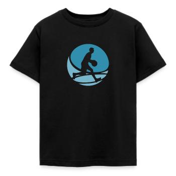 Basketballspieler Hooping Dribbling - Kinder T-Shirt - Schwarz - Vorne - AI Model Kid Female (0cm)