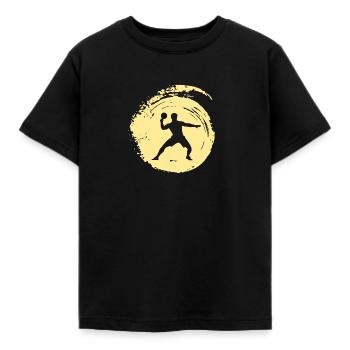 Table Tennis Table Tennis Table Tennis Racket - Kids' T-Shirt - black - Front - AI Model Kid Female (0cm)