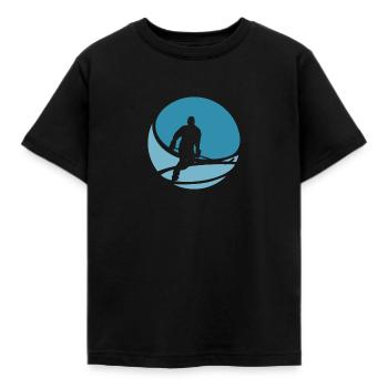 Puck Eishockey Bodycheck - Kinder T-Shirt - Schwarz - Vorne - AI Model Kid Female (0cm)