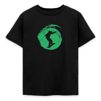 Snowboarding Winter Sports - Kids' T-Shirt - black - Front - AI Model Kid Female (0cm)