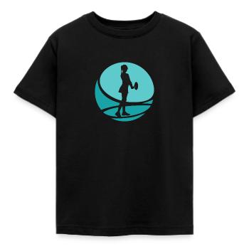 Tennisspieler Aufschlag Tennisschläger - Kinder T-Shirt - Schwarz - Vorne - AI Model Kid Female (0cm)