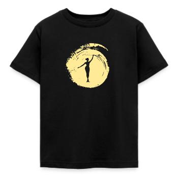 Bâton Tournant Bâton Tourbillonnant Bâton Tournant Gymnastique - T-shirt Enfant - noir - Devant - AI Model Kid Female (0cm)