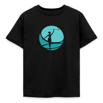 Stick Turning Stick Turning Twirling Gymnastics - Kids' T-Shirt - black - Front - AI Model Kid Female (0cm)