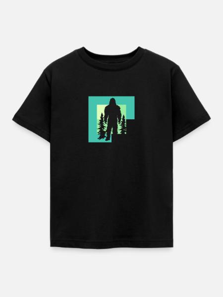 Yeti Bigfoot Big foot - Kinder T-Shirt - Schwarz