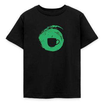 Coffee Bean Caffeine Cappuccino - Kids' T-Shirt - black - Front - AI Model Kid Female (0cm)