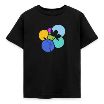 Botanical Flower Plants - Kids' T-Shirt - black - Front - AI Model Kid Female (0cm)