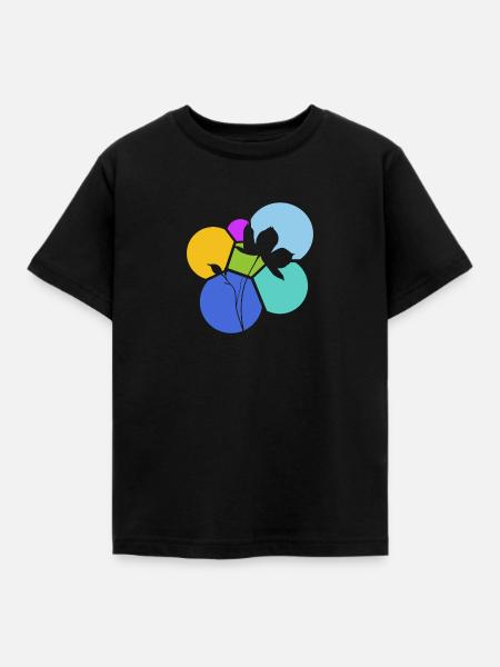 Botanisch Blume Pflanzen - Kinder T-Shirt - Schwarz
