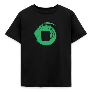 Kaffeebohne Tasse Koffein - Kinder T-Shirt - Schwarz - Vorne - AI Model Kid Female (0cm)