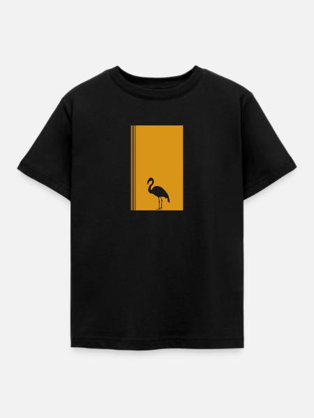 Flamingo Wasservogel Exotisch - Kinder T-Shirt - Schwarz