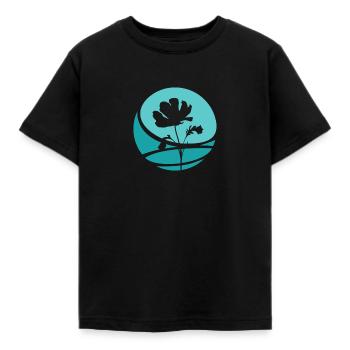 Flower, Botanical, Plants - Kids' T-Shirt - black - Front - AI Model Kid Female (0cm)