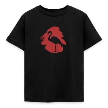 Exotisch Flamingos Wasservogel - Kinder T-Shirt - Schwarz - Vorne - AI Model Kid Female (0cm)