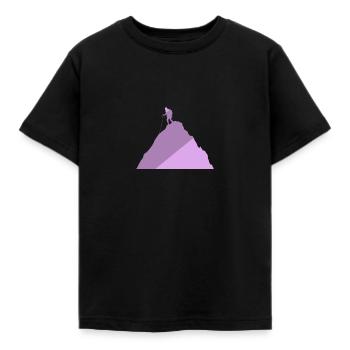 Kletterwand Kletterwand Gipfel - Kinder T-Shirt - Schwarz - Vorne - AI Model Kid Female (0cm)