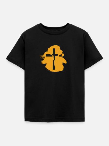 Kreuz Kreuz Bibel - Kinder T-Shirt - Schwarz