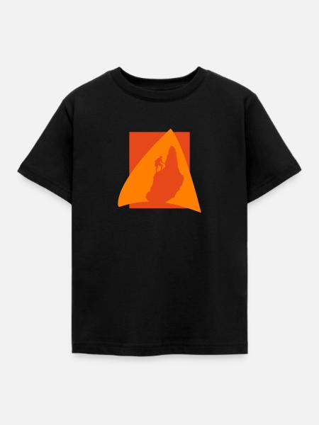 Kletterer Berg Gipfel - Kinder T-Shirt - Schwarz