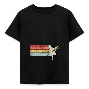 Vêtements de break dance | Hip Hop Bboying Vintage - T-shirt Enfant - noir - Devant - AI Model Kid Female (0cm)