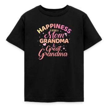 Great-grandma - Kids' T-Shirt - black - Front - AI Model Kid Female (0cm)