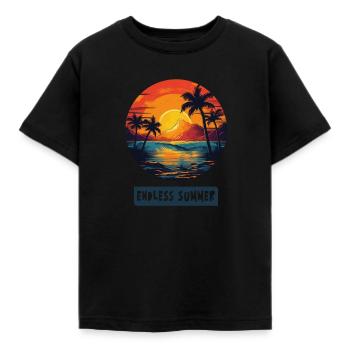 Un été sans fin - T-shirt Enfant - noir - Devant - AI Model Kid Female (0cm)