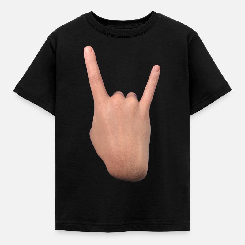 Signe des cornes (dos) - T-shirt Enfant - noir