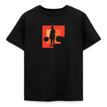 Weightlift Bodybuilding Muscleman - Kids' T-Shirt - black - Front - AI Model Kid Female (0cm)