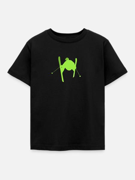 Ski Schnee Schi Schnee - Kinder T-Shirt - Schwarz