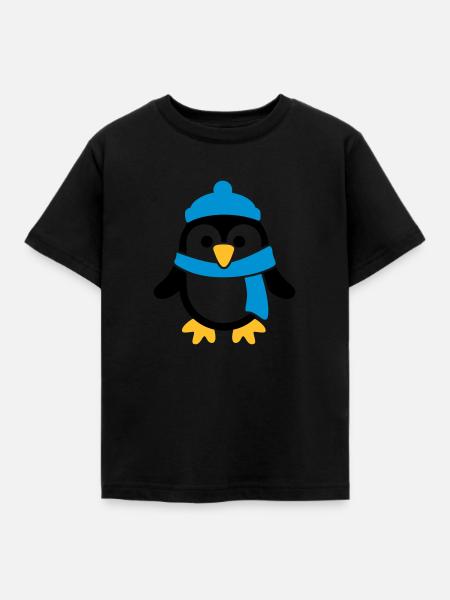 Pinguin - Kinder T-Shirt - Schwarz