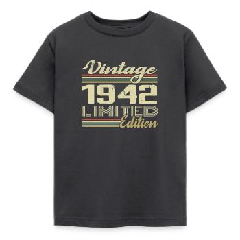 Birthday 82 Years Vintage 1942 Gift 1942 - Kids' T-Shirt - dark grey - Front - AI Model Kid Female (0cm)